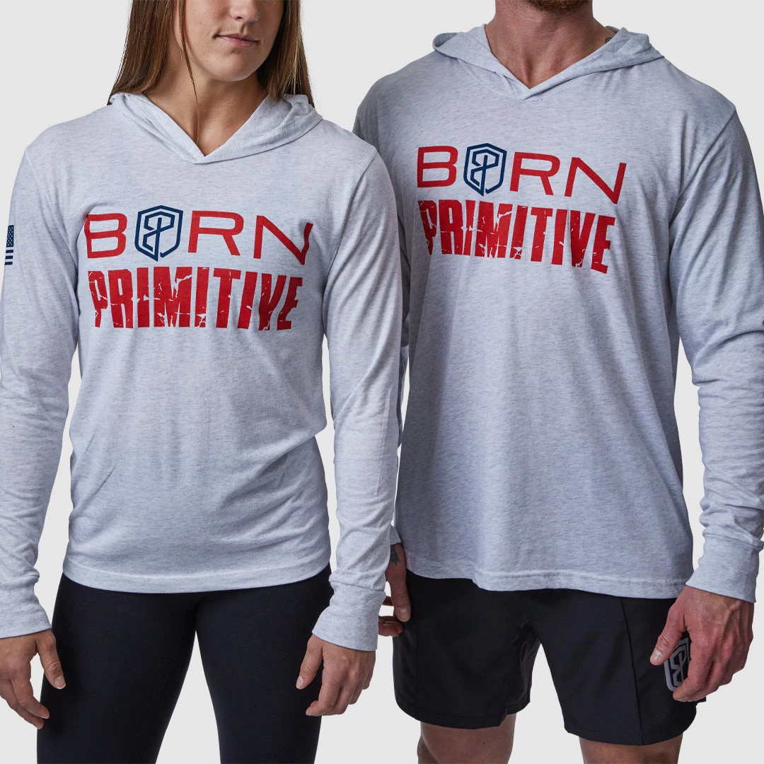 Born Primitive Tops The Brand T-Shirt Unisex Hoodie (Heather White) 3 Born Primitive Tops The Brand T-Shirt Unisex Hoodie (Heather White)
