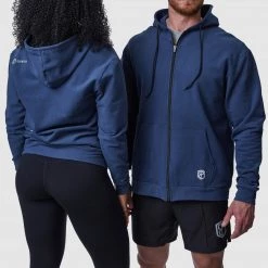 Born Primitive Zip Up Unmatched Unisex Hoodie (Navy)