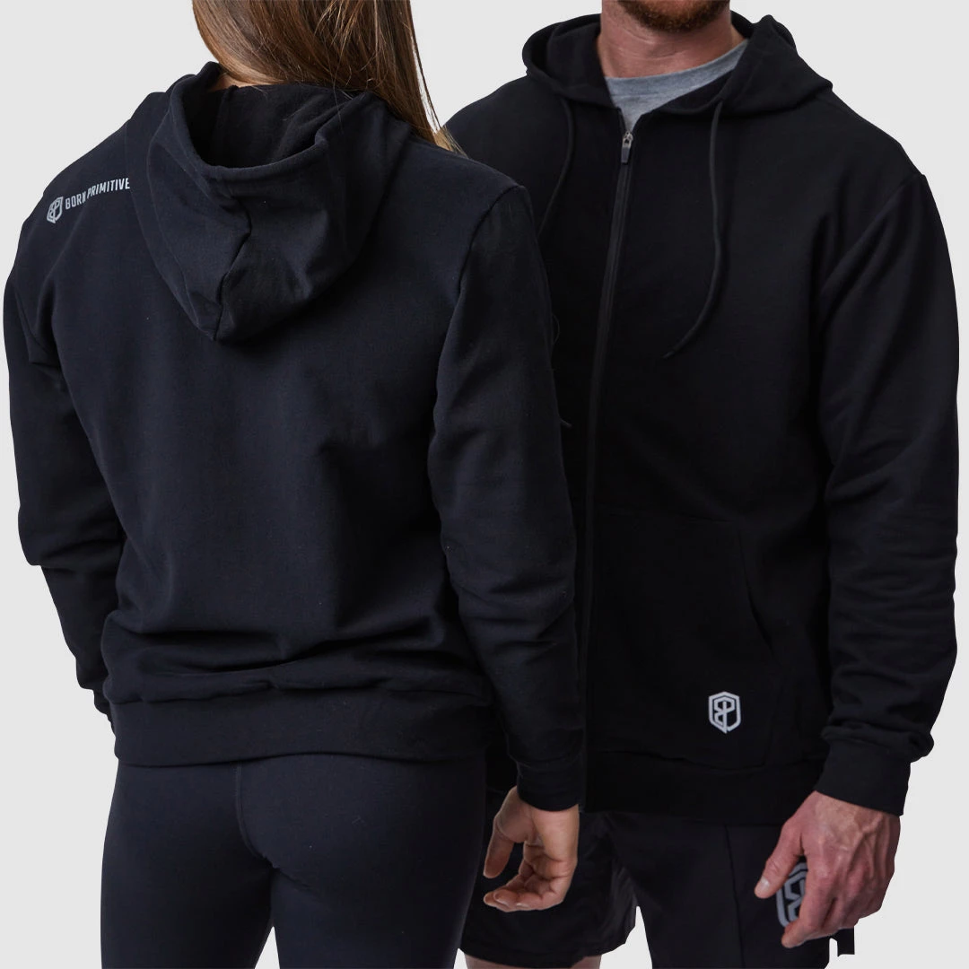 Born Primitive Zip Up Unmatched Unisex Hoodie (Black) Athleisure 4 Born Primitive Zip Up Unmatched Unisex Hoodie (Black) Athleisure
