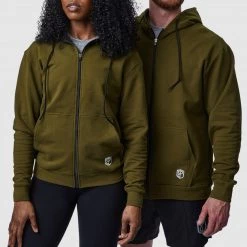 Born Primitive Zip Up Unmatched Unisex Hoodie (Tactical Green) Athleisure