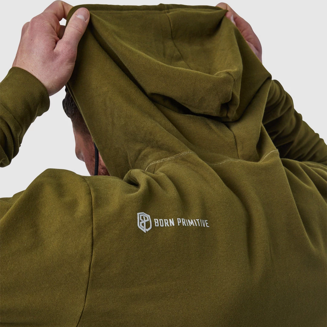 Born Primitive Zip Up Unmatched Unisex Hoodie (Tactical Green) Athleisure 7 Born Primitive Zip Up Unmatched Unisex Hoodie (Tactical Green) Athleisure