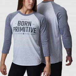 Property Of Born Primitive Unisex Raglan (Heather White/ Premium Heather) Athleisure
