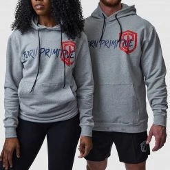 Born Primitive Unmatched Unisex Hoodie (Brand Strength-Heather Grey) Long Sleeves