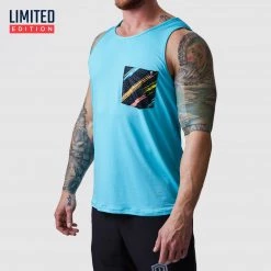 Born Primitive The Athleisure Pocket Tank (Tahiti Blue- 90's Vibes) New Arrivals