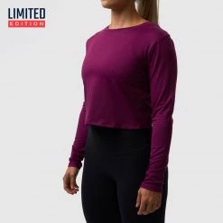 Born Primitive Cross You Off Cropped Long-Sleeve (Magenta)