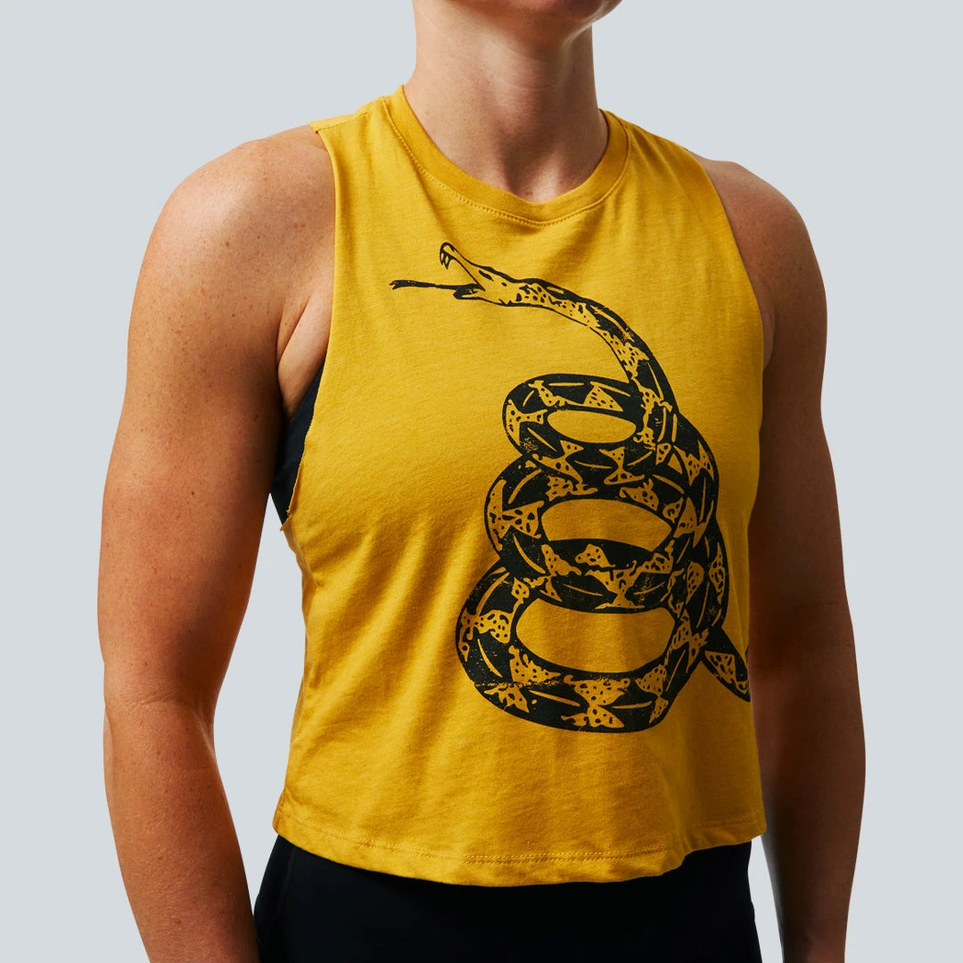 Born Primitive Gadsden Flag Crop (Don't Tread On Me-Mustard) Tops 4 Born Primitive Gadsden Flag Crop (Don't Tread On Me-Mustard) Tops