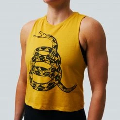 Born Primitive Gadsden Flag Crop (Don't Tread On Me-Mustard) Tops