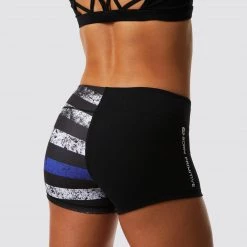 Born Primitive Double Take Booty Shorts 2.5 (Thin Blue Line Police Edition) Bottoms