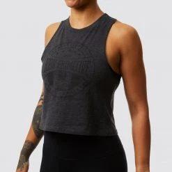 Born Primitive Tops The Elevate Crop (Athlete Driven- Charcoal)