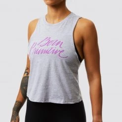 Born Primitive T-Shirts & Tanks Brand Calligraphy Elevate Crop (Athletic Heather)