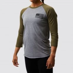 Born Primitive Long Sleeves American Protector 2.0 Unisex Raglan (Military Green)